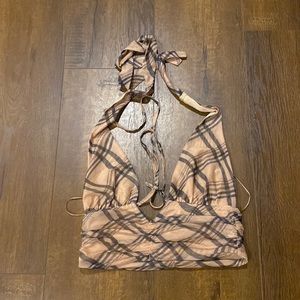 I am gia carmel halter crop top